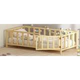 Hft Home Kapılı Unise x Montessori Bebek Ve Çocuk Karyolası Doğal Ahşap Yatak - 60 x 120 cm