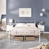 Hft Home Metal Karyola, Çınar Metal Karyola , Ölçü ve Renk Seçenekli - 120 x 200 cm - Beyaz