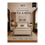 HFT HOME Metal Karyola, ÇINAR XL Kumaş Başlıklı Metal Karyola Renk seçenekli, Çift Kişilik