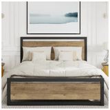 Hft Home Metal Karyola, Çınar Xl Metal Karyola Renk Seçenekli, Çift Kişilik - Ahşap - 120 x 200 cm