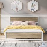 Hft Home Metal Karyola, Çınar Xl Metal Karyola Renk Seçenekli, Çift Kişilik - Beyaz - 150 x 200 cm