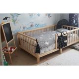 HFT Home Unisex Montessori Bebek ve Çocuk Karyolası Doğal Ahşap Yatak - 100 x 200 cm