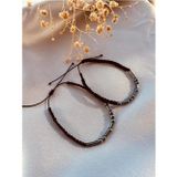 H&G Accessories Hematit Doğal Taşlı Mors Alfabesi Bileklik Hediye Çift Bileklik