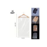HG AMBALAJ 10 Adet 70x120 Cm Şeffaf Elbise Poşeti, Askı Delikli Omuz Kesimli Koruyucu Elbise Kıyafet Hurcu