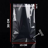 Hg Ambalaj 100 Adet 15X30 cm Bantlı Yapışkanlı Şeffaf Opp Jelatin Poşet ( 15X25+5 Cm) - 15 x 30 cm