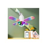 HG Bluetooth hoparlör disko topu rgb led ışıklı renkli ışık lamba üç kanatlı kumandalı ampul