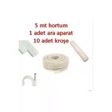 H&G ETİCARET HG0338 Topalak Boya Hırdavat Klima Su Tahliye Hortumu 5 Metre Ek Parça 10 Adet Kroşe Ek Parça