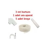 H&G ETİCARET Klima Su Tahliye Hortumu 3 Metre + Ek Parça + 5 Adet Kroşe KLM060