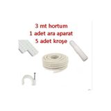 H&G ETİCARET Klima Su Tahliye Hortumu 3 Metre + Ek Parça + 5 Adet Kroşe