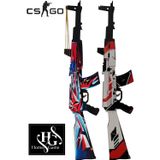 Hg Home&Game Ahşap Cs-Go Ak-47 2'Li Disarray Ve Asiimov Skin Kaplamalı Tüfek Oyuncak Set 1