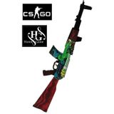 Hg Home&Game Ahşap Cs-Go Ak-47 Ateş Yılanı - Fire Serpent Lastik Atar Oyuncak Gamer Hediyelik