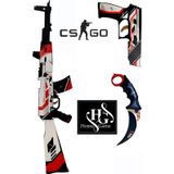 Hg Home&Game Ahşap Cs - Go Ak47 Asiimov Skin Kaplama Oyuncak Set1