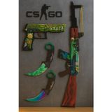Hg Home&Game Ahşap Cs - Go Ak47 Ateş Yılanı - Fire Serpent Skin Kaplama Oyuncak Set3