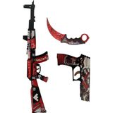 Hg Home&Game Ahşap Cs Go Bloodsport Skin Kaplamalı Set-3 3Lü Ahşap Oyuncak Takımı