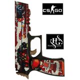 Hg Home&Game Ahşap Cs-Go Bomberman P250 Lastik Atar Oyuncak Tabanca