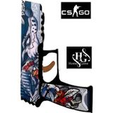 Hg Home&Game Ahşap Cs-Go Crazy Feather P250 Lastik Atar Oyuncak Tabanca
