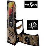 Hg Home&Game Ahşap Cs-Go Kamuflaj P250 Lastik Atar Oyuncak Tabanca