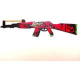 Hg Home&Game Ahşap Cs-Go Neon Revolution Skin Kaplamalı Ak-47 Tüfek Oyuncak