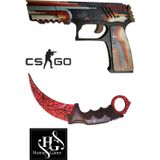 Hg Home&Game Ahşap Cs-Go Retrobution P250 Tabanca Ve Örümcek Oyuncak Set Cs Go Gamer Hediyelik