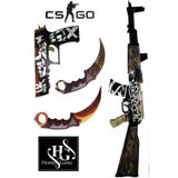 Hg Home&Game Ahşap Cs-Go Wasteland Rebel ( Çöl İsyancısı ) Ak-47 Ve Tabancalı Oyuncak Set.