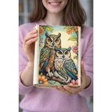 hg home&game Baykuş Desenli Bez Kitap Kılıfı – Baskılı Kumaş Kitap Kabı, Kitap Koruyucu Model3