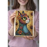 hg home&game Kedi Temalı Bez Kitap Kılıfı – Baskılı Kumaş Kitap Kabı, Kitap Koruyucu Model 11