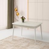 Hg Marmo Ortadan Açılır Büyüyen Yemek Masası Mermer Desenli 70X120CM Sadece Masa Fiyatıdır - 70 x 120 cm