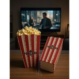 HG Tedarik 15 Adet Popcorn Kutusu, Patlamış Mısır Kutusu , 16CM x 8cm x 5,5cm (Küçük Boy) - Kırmızı - Beyaz