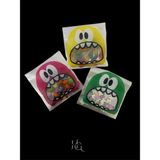 HG Tedarik 150 Adet 10X14 cm Karışık Renk Canavarlı Bantlı Şeffaf Opp Jelatin Poşet, Kurabiye ve Şeker Poşeti ( 10X11+3)