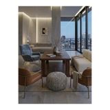 hgalpdesing HGALP DESIGN Masif Ahşap Parke Desenli Alt Raflı Modern Salon Orta Sehpa