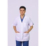 Hgm Collection Erkek Kısa Kol Klasik Yaka Medikal Önlük Doktor Hemşire Ezcacı Öğretmen Önlüğü Ince Kumaş - Beyaz - XS