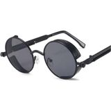 HGM Siyah Yuvarlak Metal Çerçeve Unisex Güneş Gözlüğü