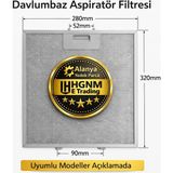 Hgnm E-Trading 00363095 Davlumbaz filtresi 320 x 280 mm Davlumbaz yağ filtresi Mutfak aspiratörü Alüminyum - 32x28 cm Süzgeç Kaset Filtre Teli - Aspiratör & Davlumbaz