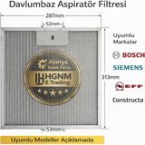 Hgnm E-Trading 00672373 Davlumbaz Metal Yağ Filtresi 313x286 mm Bosch, Siemens, Neff, Constructa Uyumlu Aspiratör Filtresi Kaset Süzgeç Tel Filtre 285x315 - 00672373 - Davlumbaz Metal Yağ Filtresi - 313X286 mm Aspiratör Filtresi M7