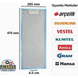 Hgnm E-Trading 205X474 mm Davlumbaz Filtresi Ankastre Aspiratör Alüminyum Metal Ocak Yağ Filtresi Teli E27 Kumtel, Beko, Arçelik, Silverline - Aspiratör & Davlumbaz