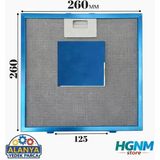 Hgnm E-Trading 260X260 mm Davlumbaz Yağ Filtresi Aspiratör Kaput Yedek Parça Mutfak Yağ Filtresi Aksesuar P11 - Aspiratör & Davlumbaz