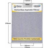 Hgnm E-Trading 27x37 Aspiratör Filtre Teli Teka 81460065 Uyumlu Davlumbaz Metal Yağ Filtresi 370x270 mm - Aspiratör & Davlumbaz