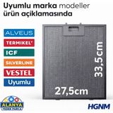 Hgnm E-Trading 335x275 mm Davlumbaz Aspiratör Metal Yağ Filtresi V40050405 – Alveus, Termikel, ICF, Silverline, Vestel, Regal Uyumlu - 27.5X33.5 Davlumbaz Aspiratör Filtresi 335X275 mm Metal Yağ Filtresi B12