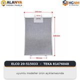 Hgnm E-Trading 81476048 - Teka Davlumbaz Aspiratör Filtresi 320X235MM Db-60, DB-60INOX, DB60, Dbdı-90 B7 - Aspiratör & Davlumbaz