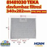Hgnm E-Trading 81481030 Teka Davlumbaz Aspiratör Filtresi 340X282MM DY90, DP90, DH90 Filtre Teli - Aspiratör & Davlumbaz
