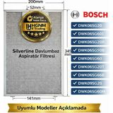 Hgnm E-Trading Bosch DWK065G20, DWK065G60I, DWK065G20R, DWK065G60R, DWK065G60, DWK065G20T, DWK065G66R, DWK095G20, DWK065G60M Davlumbaz Aspiratör Filtresi 345X200MM – 11010157 Süzgeç, Tel, Kaset, Filtre