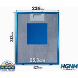 Hgnm E-Trading Davlumbaz Yağ Filtresi 226×313 mm | Alüminyum Mutfak Aspiratör Filtresi Teli (22,6 × 31,3 cm) - Aspiratör & Davlumbaz