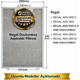 Hgnm E-Trading Regal Adv 900 S, Adv 900, Adv 900 A x Ank, Adv 600 X, Adv 600 W Ank Davlumbaz Aspiratör Filtresi 345X200MM – 11010157 Süzgeç, Tel, Kaset, Filtre