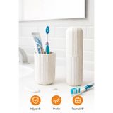 HGROUP Taşınabilir Diş Fırçası Kutusu | Bardaklı Seyahat Tipi Hijyenik Saklama Kabı - Organizer (beyaz)