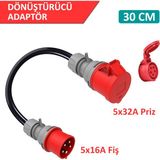 Hgsşarj 5X32A Priz(Kapaklı), 5X16A Fiş Dönüştürücü Adaptör. Elektrikli Araç Şarj Istasyonu Dönüştürücü Adaptör
