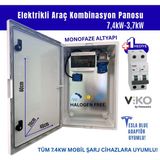 Hgsşarj "bluepan" 7,4kw 3X32A Monofaze Elektrikli Araç Kombinasyon Panosu Tesla Blue Adaptör Uyumlu Vıko Sigorta Grubu Kombinasyon Kutusu - Viko/Panasonic