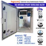 Hgsşarj "BluePan" 7,4kW Elektrikli Araç Kombinasyon Panosu, 3x32A VIKO Sigorta Grubu