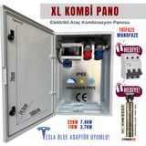 Hgsşarj "xlkombi" 5X32A + 3X32A + 1X16A 22KW Trifaze 7kw Monofaze Elektrikli Araç Kombinasyon Panosu Tesla Blue Adaptör Uyumlu Sch Neider Sigorta Grubu Kombinasyon Kutusu - SCHNEİDER