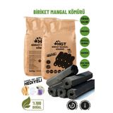 HGTGROUP Briket Mangal Kömür Doğal Kimyasal Sız Presle Üretilmiş Dumansız Kokusuz Yüksek Isı 2,5 Kg(HEDİYELİ)