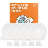 HHOLOVE Cat Su Çeşmesi Filtreleri, 3 Adet Paket Filtreler 23oz/1.6L Kedi Çeşmesi, Dörtlü Filtrasyon Sistemi Yedek Filtre